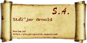 Stájer Arnold névjegykártya