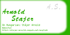 arnold stajer business card